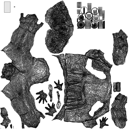 3D people model woman business sitting, scanned human for 3ds Max rendering, wireframe top-down view