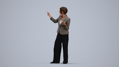 scanned 3D woman business, photogrammetry people for Enscape and V-Ray, standing pose render
