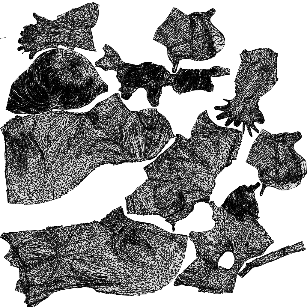 3D scanned woman sitting casual, photorealistic archviz people for Enscape and SketchUp, wireframe top-down view