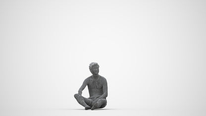 3D human model man pool, photogrammetry scanned person for archviz, wireframe back view