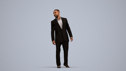 photogrammetry 3D man business, realistic human model archviz FBX, standing pose render