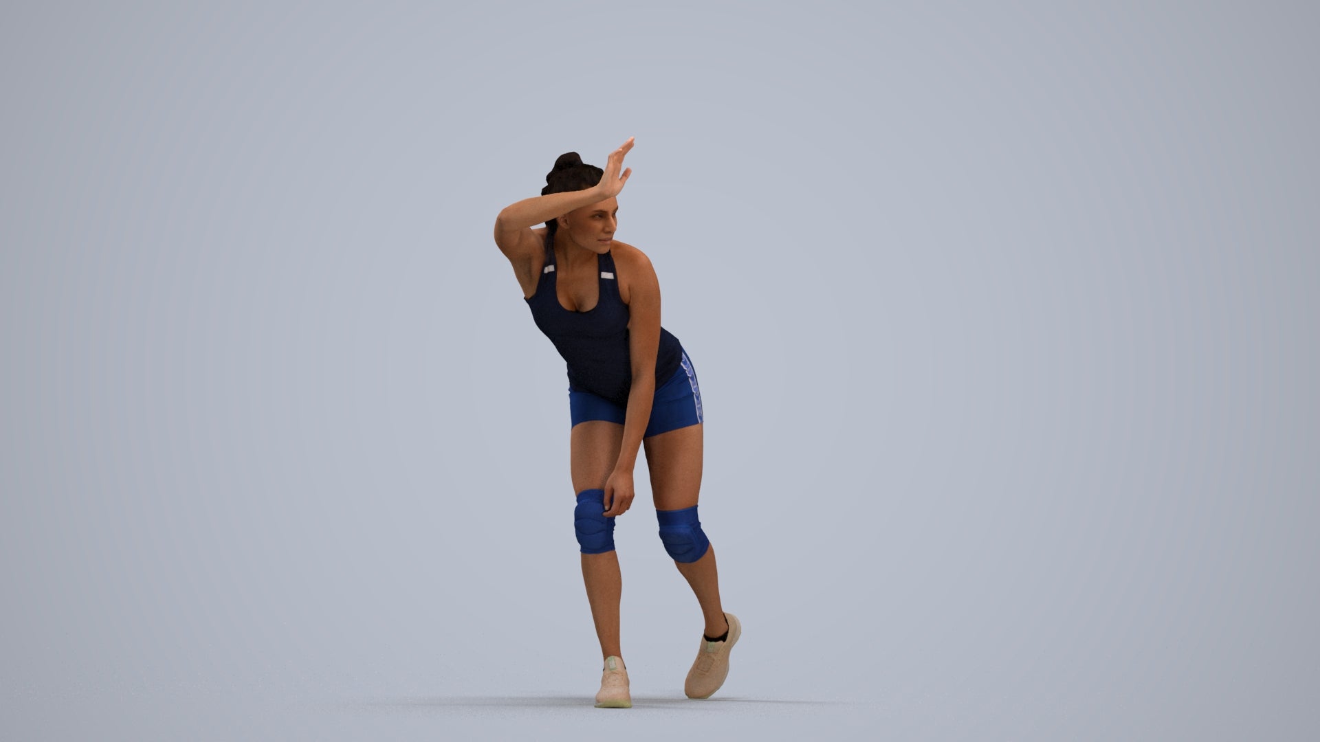 scanned 3D woman sport, photogrammetry people for Enscape and V-Ray, standing pose render