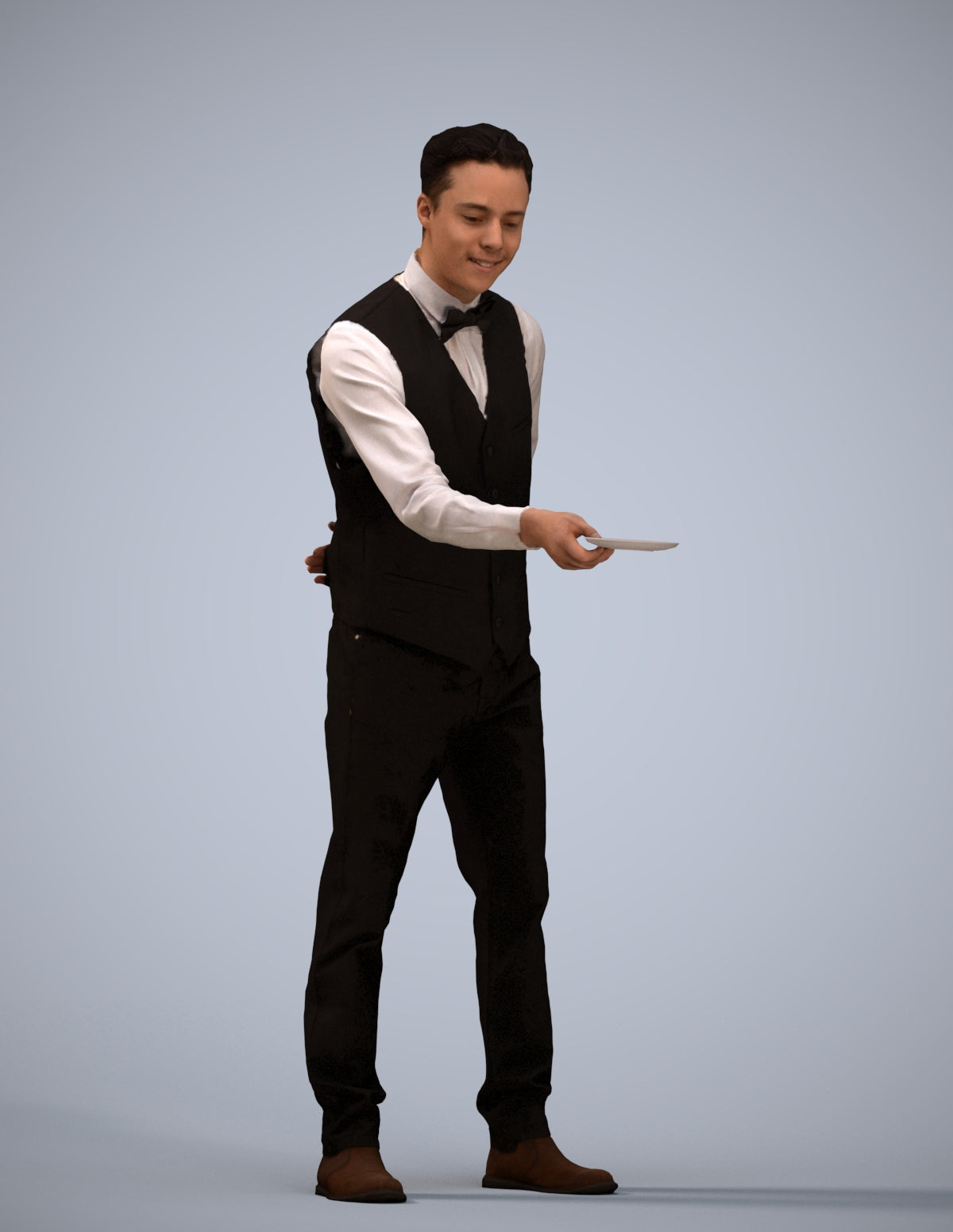 3D people model man hospitality, scanned human for 3ds Max rendering