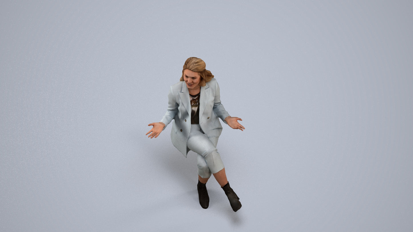realistic 3D people woman business, render-ready for V-Ray and Corona, FBX OBJ, back view render