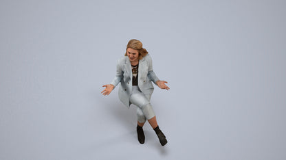 realistic 3D people woman business, render-ready for V-Ray and Corona, FBX OBJ, back view render
