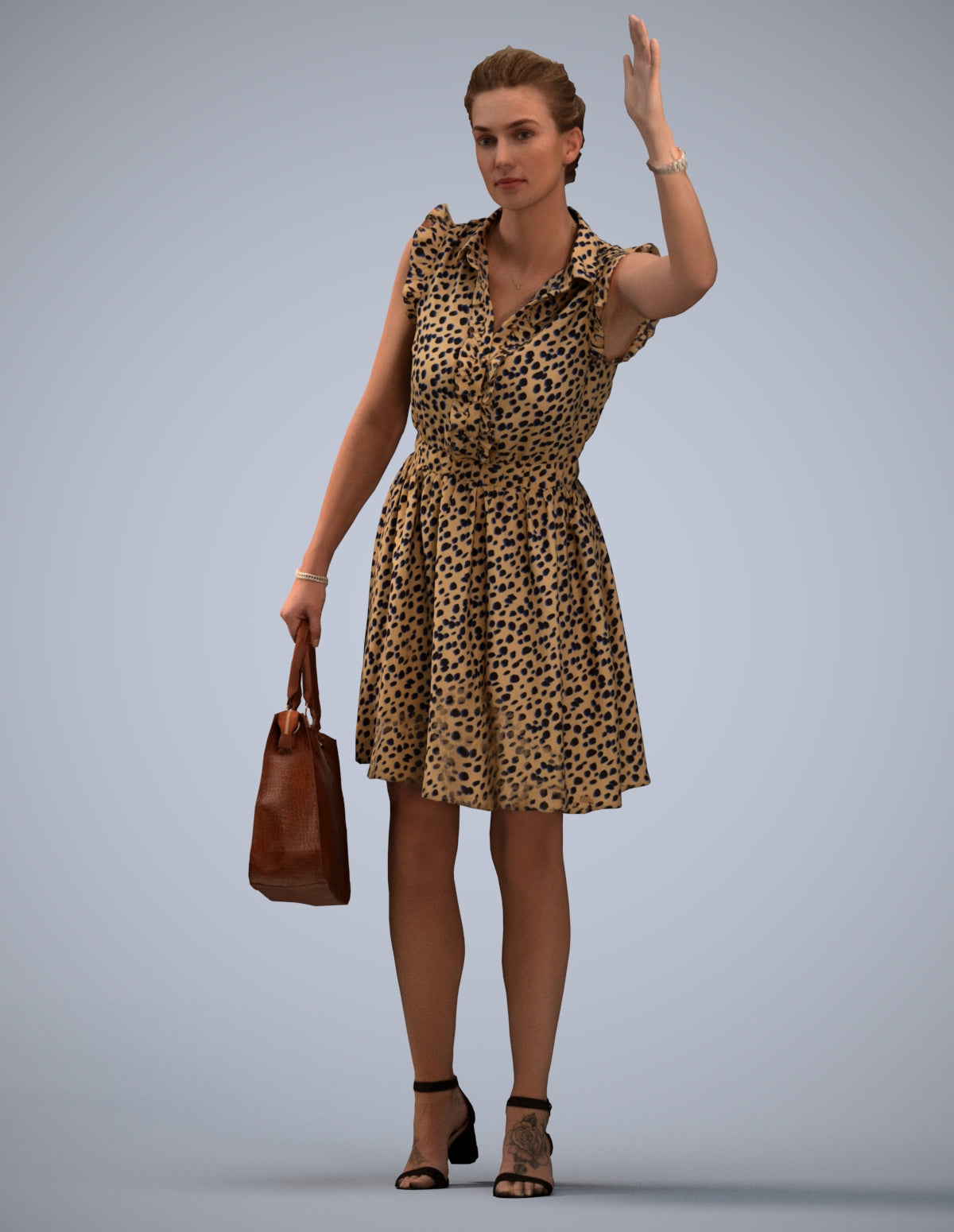 realistic 3D people woman casual standing, render-ready for V-Ray and Corona, FBX OBJ