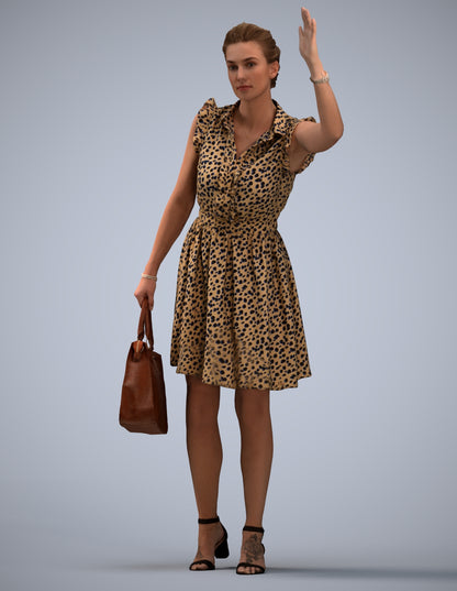 realistic 3D people woman casual standing, render-ready for V-Ray and Corona, FBX OBJ