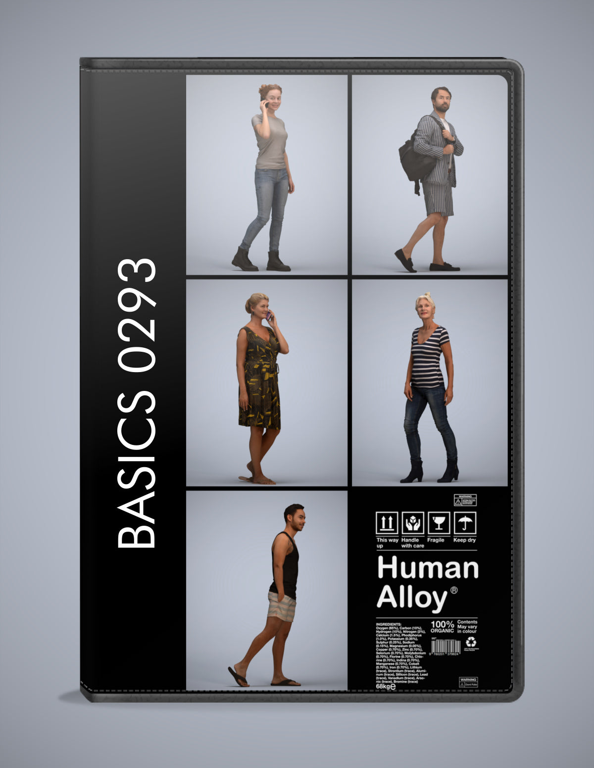 scanned 3D people walking collection, 5 photogrammetry models for Enscape and V-Ray