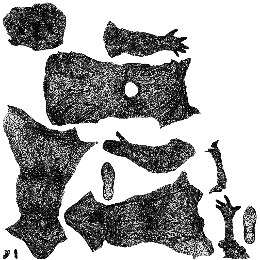 realistic 3D man casual sitting, scanned archviz people for Blender and 3ds Max, wireframe top-down view