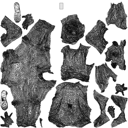 3D human model man casual sitting, photogrammetry scanned person for archviz, wireframe top-down view