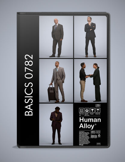 realistic 3D people business set, 5 render-ready models for V-Ray and Corona