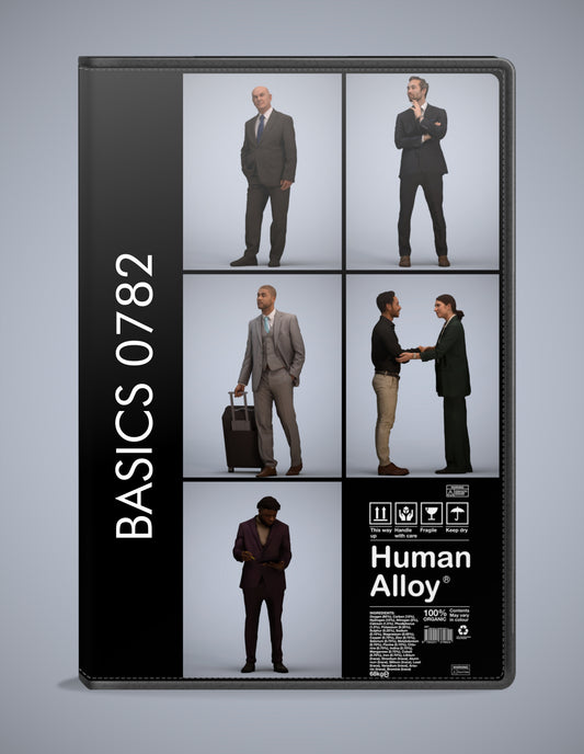 realistic 3D people business set, 5 render-ready models for V-Ray and Corona
