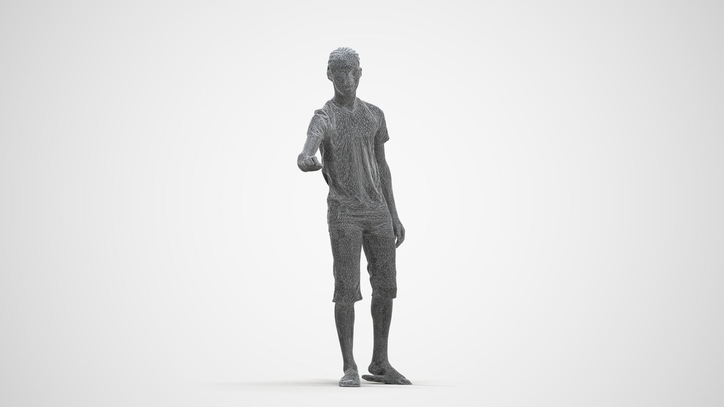 realistic 3D people boy casual kids, render-ready for V-Ray and Corona, FBX OBJ, three-quarter front view render
