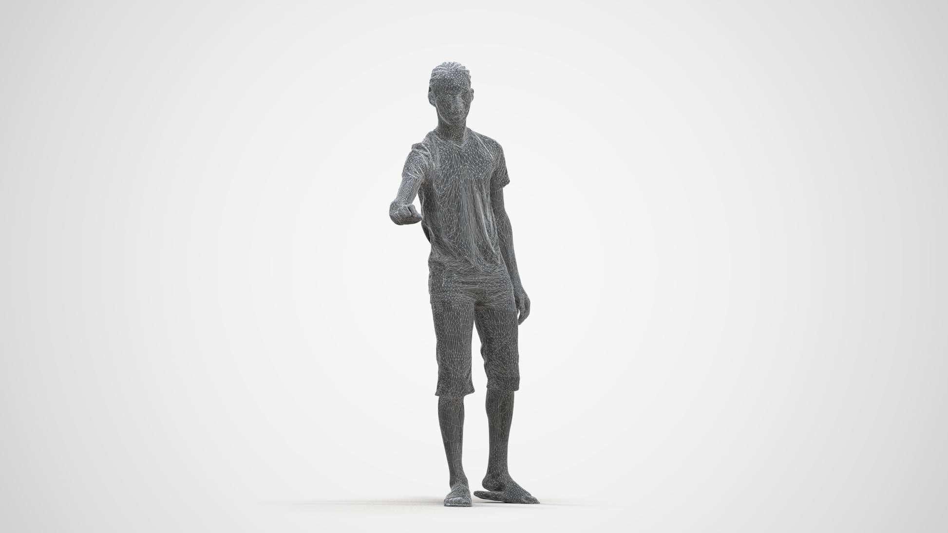 realistic 3D people boy casual kids, render-ready for V-Ray and Corona, FBX OBJ, three-quarter front view render