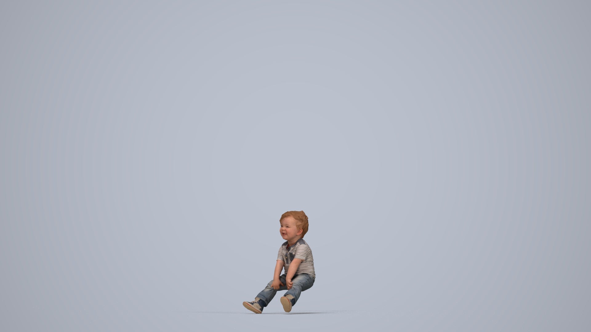photogrammetry 3D boy casual kids, realistic human model archviz FBX, top-down view render