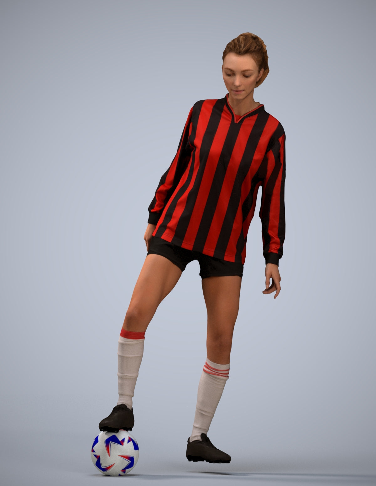 realistic 3D woman sport, scanned archviz people for Blender and 3ds Max