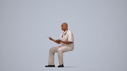 photogrammetry 3D man medical, realistic human model archviz FBX, top-down view render