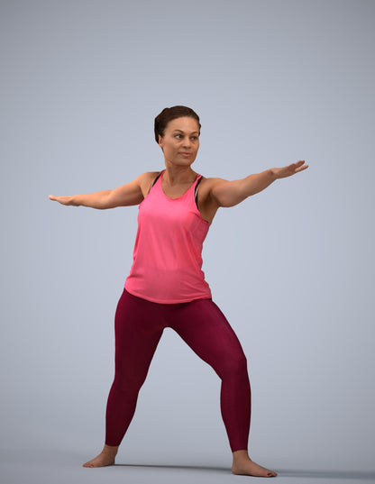 realistic 3D woman sport, scanned archviz people for Blender and 3ds Max