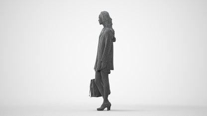 photogrammetry 3D woman business standing, realistic human model archviz FBX, square thumbnail