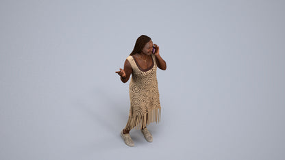 photogrammetry 3D woman casual standing, realistic human model archviz FBX, back view render