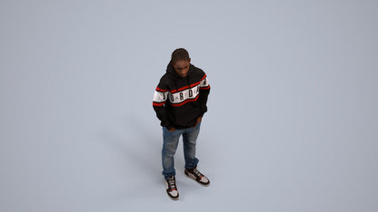 3D people model boy casual kids, scanned human for 3ds Max rendering, back view render