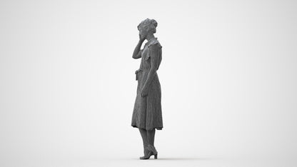 realistic 3D woman casual standing, scanned archviz people for Blender and 3ds Max, square thumbnail