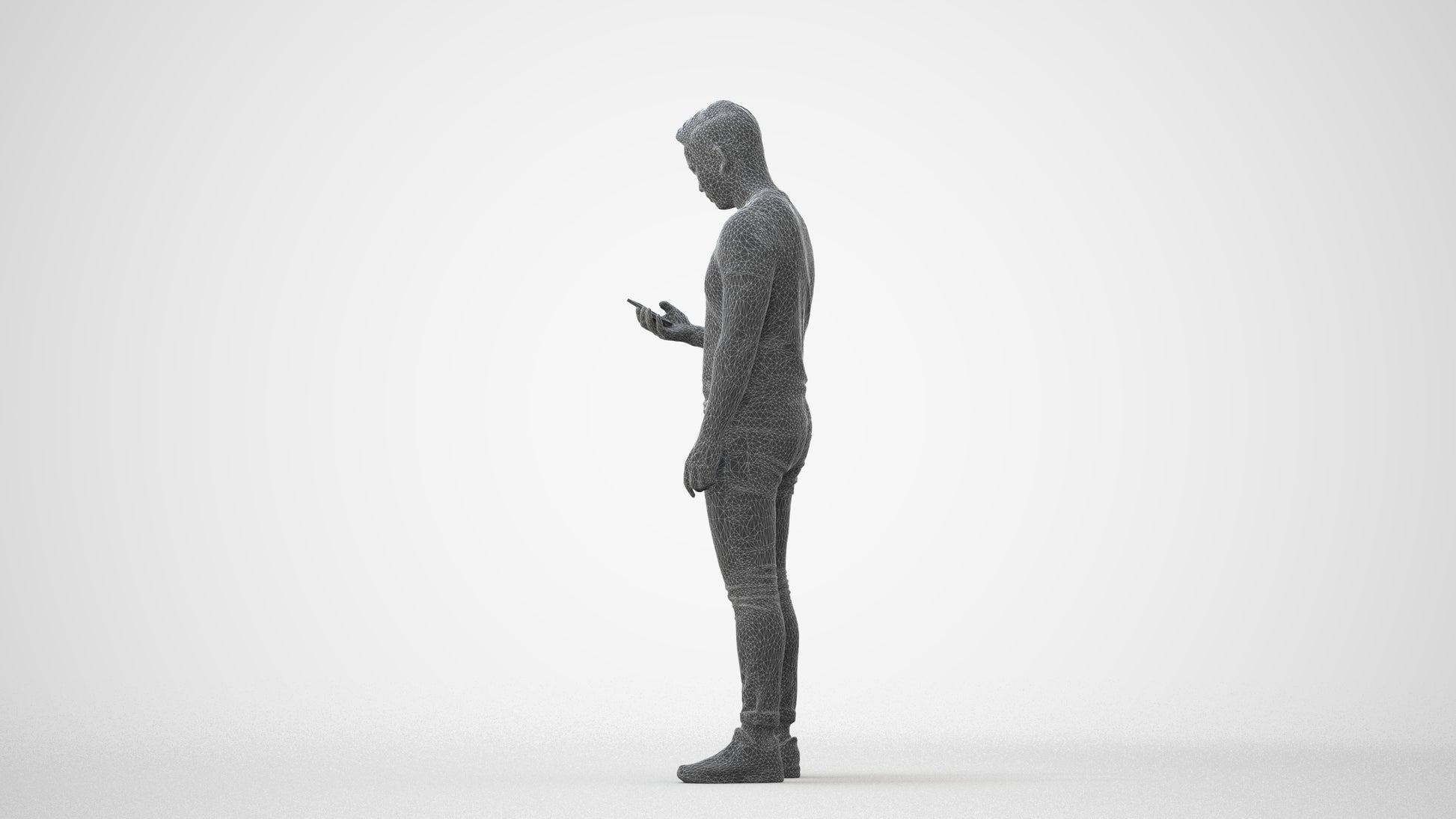 photogrammetry 3D man casual standing, realistic human model archviz FBX, square thumbnail