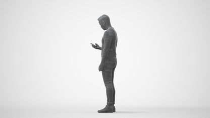 photogrammetry 3D man casual standing, realistic human model archviz FBX, square thumbnail