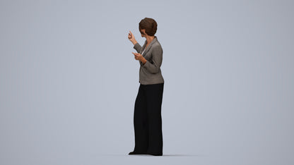scanned 3D woman business, photogrammetry people for Enscape and V-Ray, top-down view render