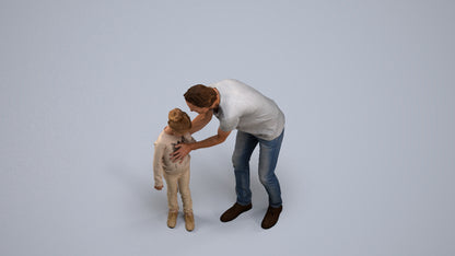 realistic 3D people girl casual kids, render-ready for V-Ray and Corona, FBX OBJ, back view render