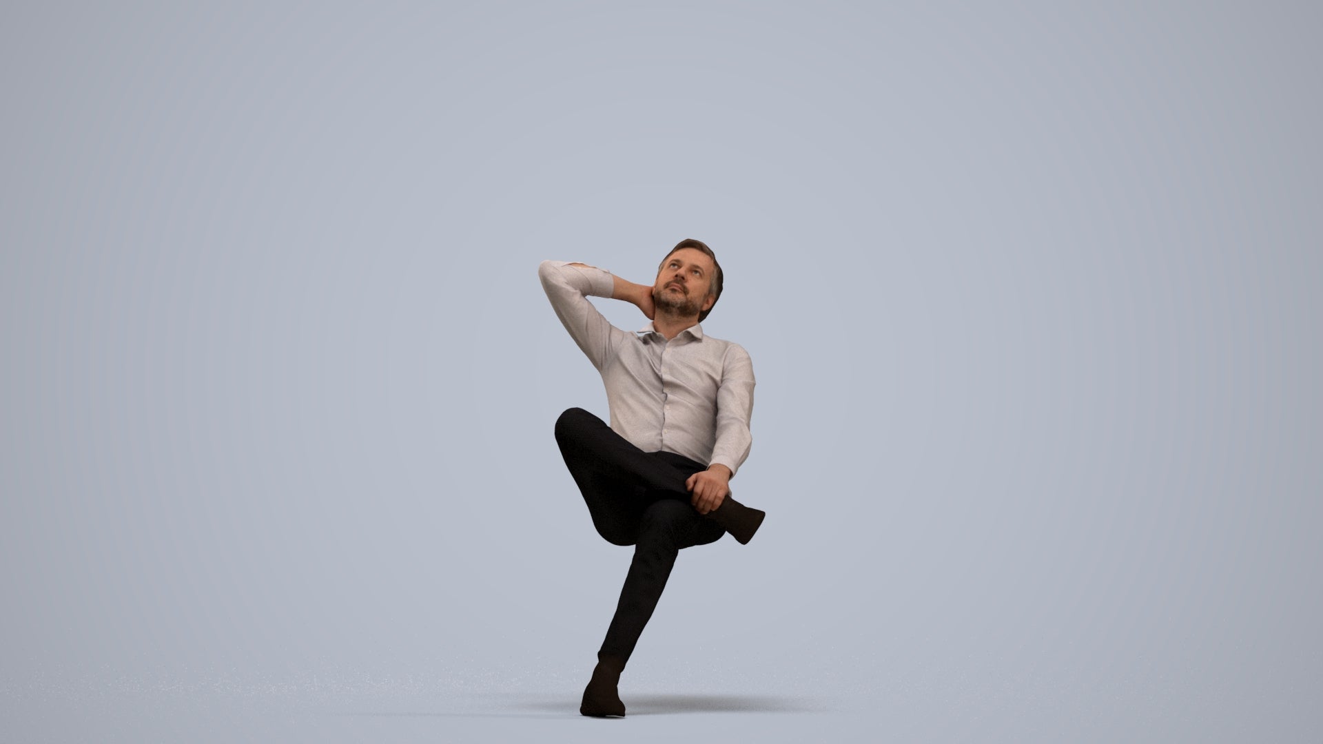 realistic 3D human man business, archviz people FBX OBJ for Blender, standing pose render