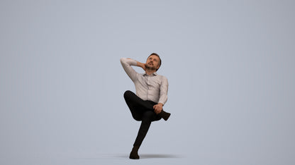 realistic 3D human man business, archviz people FBX OBJ for Blender, standing pose render