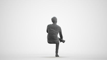 photogrammetry 3D man business, realistic human model archviz FBX, wireframe front view