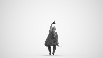 3D people model woman casual sitting, scanned human for 3ds Max rendering, wireframe front view