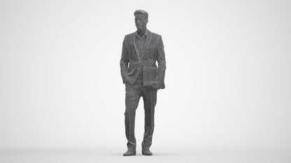realistic 3D people man business, render-ready for V-Ray and Corona, FBX OBJ, three-quarter front view render