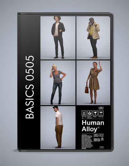5 3D scanned people standing, photorealistic archviz pack for Enscape and SketchUp