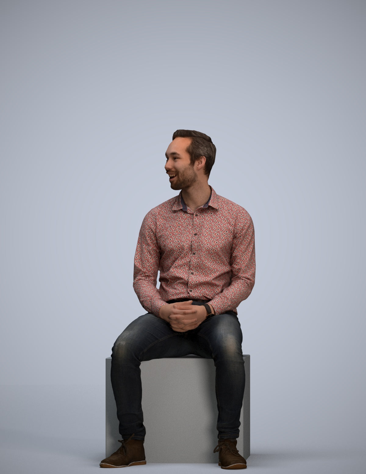 realistic 3D people man casual pool, render-ready for V-Ray and Corona, FBX OBJ