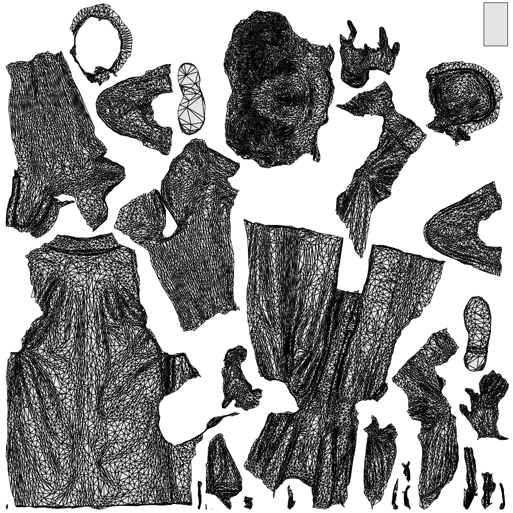 realistic 3D people woman casual standing, render-ready for V-Ray and Corona, FBX OBJ, wireframe top-down view
