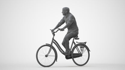 3D scanned man cycling casual, photorealistic archviz people for Enscape and SketchUp, square thumbnail