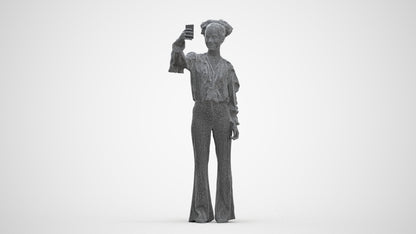 photogrammetry 3D woman casual standing, realistic human model archviz FBX, three-quarter front view render