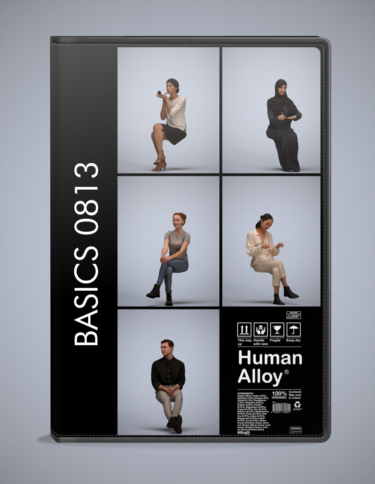 3D people models sitting bundle, 5 scanned humans for 3ds Max rendering