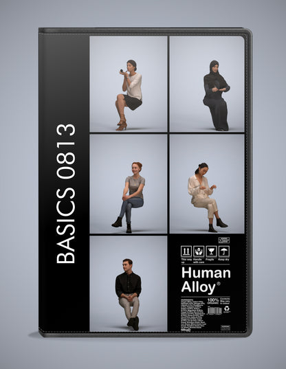 3D people models sitting bundle, 5 scanned humans for 3ds Max rendering