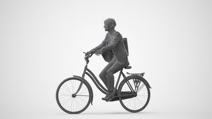 realistic 3D people senior woman business cycling, render-ready for V-Ray and Corona, FBX OBJ, square thumbnail