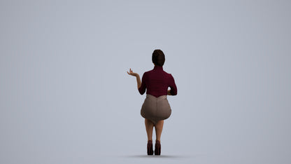 3D people model woman business, scanned human for 3ds Max rendering, front view render
