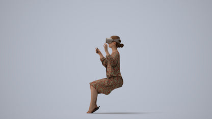 realistic 3D girl casual kids, scanned archviz people for Blender and 3ds Max, three-quarter view render