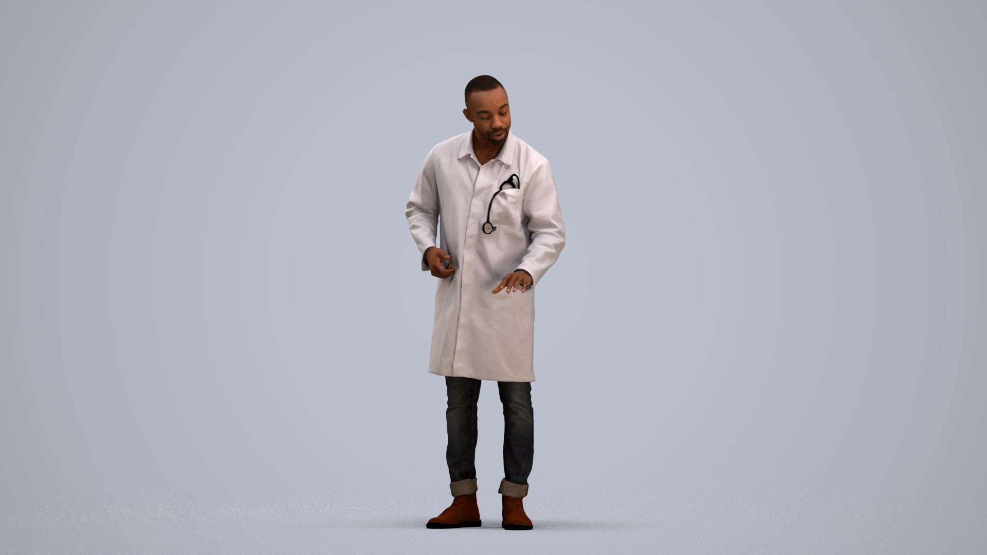 photogrammetry 3D man medical, realistic human model archviz FBX, standing pose render