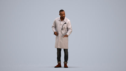 photogrammetry 3D man medical, realistic human model archviz FBX, standing pose render