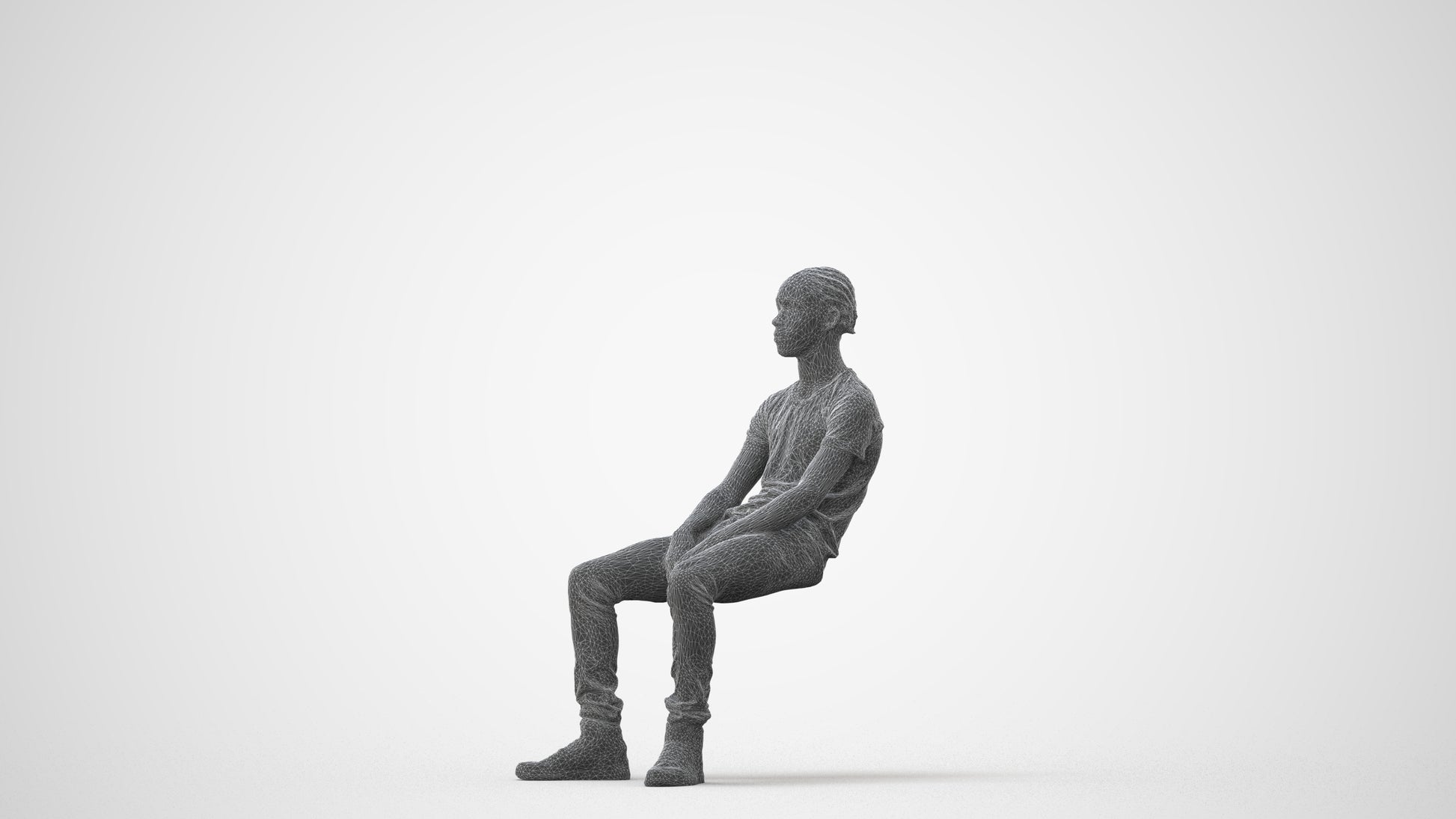 scanned 3D boy casual kids, photogrammetry people for Enscape and V-Ray, square thumbnail