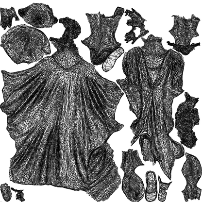 photogrammetry 3D woman casual walking, realistic human model archviz FBX, wireframe top-down view