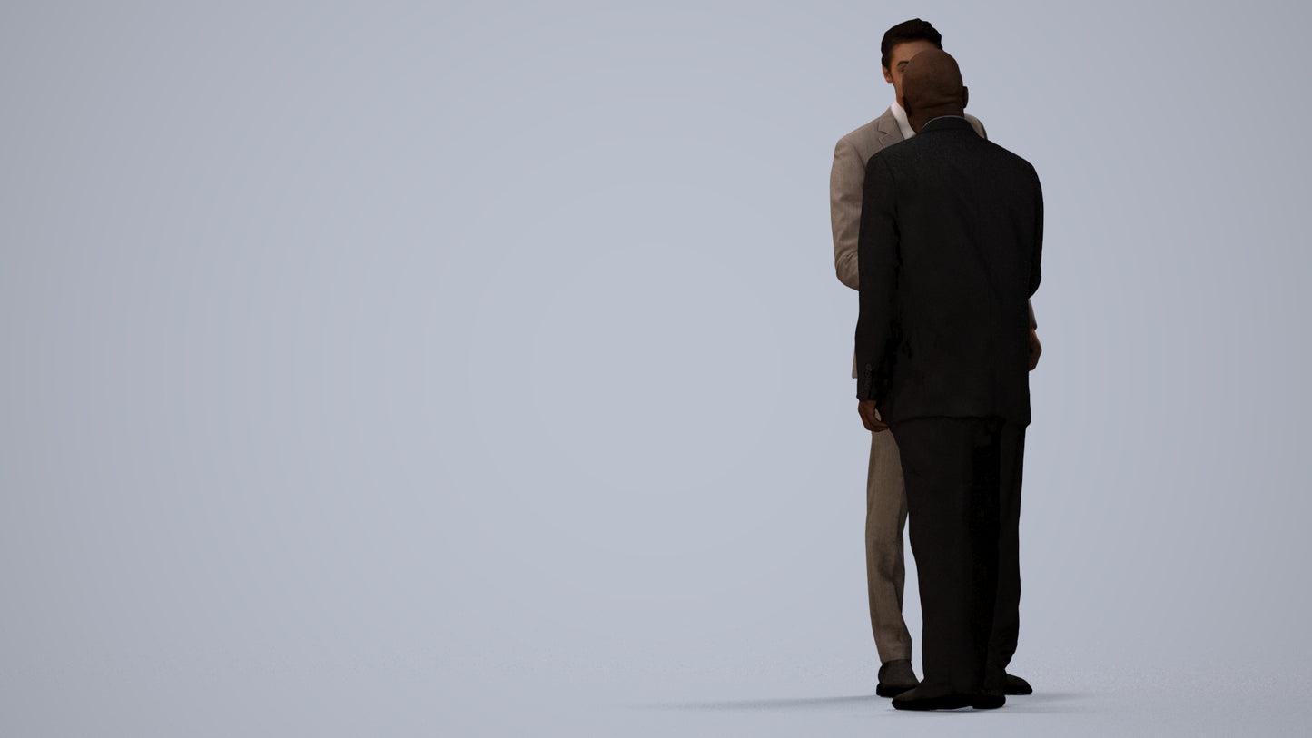 scanned 3D man business, photogrammetry people for Enscape and V-Ray, three-quarter view render